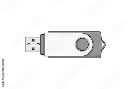 Modern Portable USB Flash Drive Storage Device for Digital Data Transfer and Computer Connectivity Isolated on White Background for Easy Integration