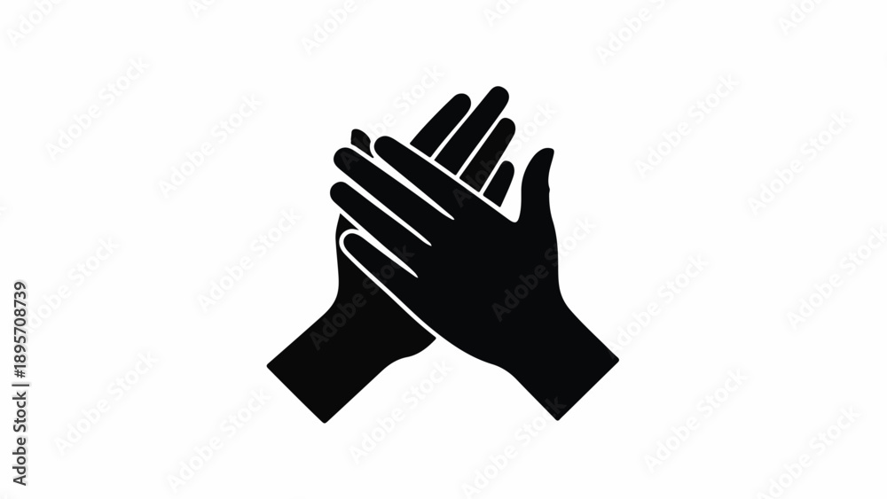Fototapeta premium Two hands clapping together to symbolize applause and appreciation.