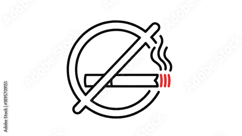 No Smoking Prohibition Sign Indicating Cigarette Smoking Is Not Allowed in Public Space.