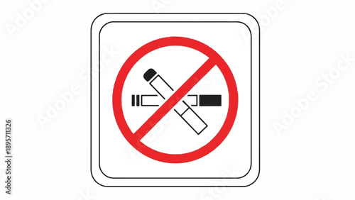 No Smoking Sign Indicating Prohibition of Cigarette Smoke in Public Area.