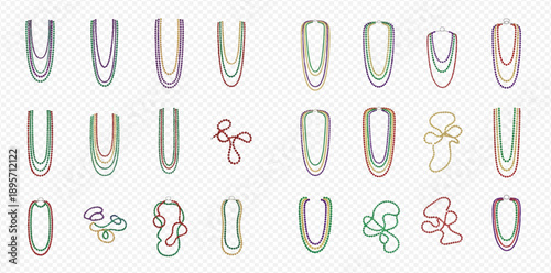 Set of colorful paper clips in various shapes and sizes on a transparent background.