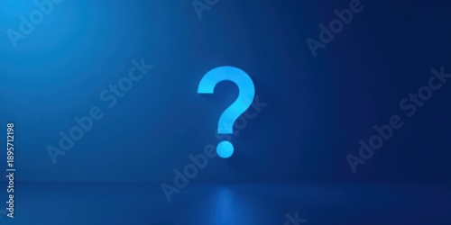 Wallpaper Mural Glowing Blue Question Mark on a Dark Background, Representing Uncertainty and Inquiry Torontodigital.ca