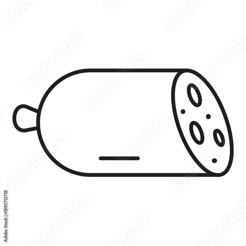 Sausage Slice Icon ? Food Vector Symbol, Meat Sausage Slice Icon, Sausage Cut Piece Icon ? Vector Graphic..eps