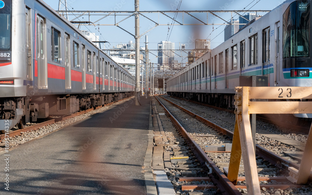 Naklejka premium train on the railway