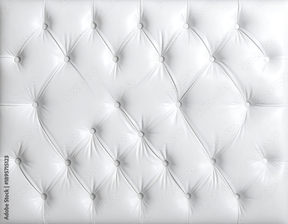 Obraz premium Luxurious, white padded diamond patterned wall, each intersection punctuated with button detail