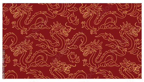 Golden Dragon Pattern - A Traditional Chinese Motif