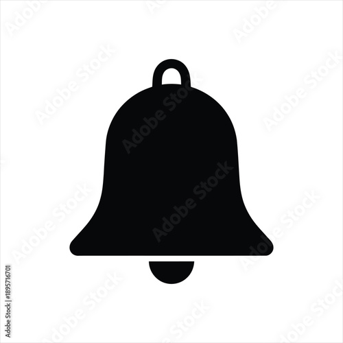 Classic notification bell silhouette icon for silent alerts and interface settings