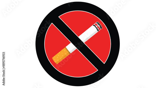 No Smoking Prohibition Sign Indicating Not Allowed in Public Areas for Safety and Health.