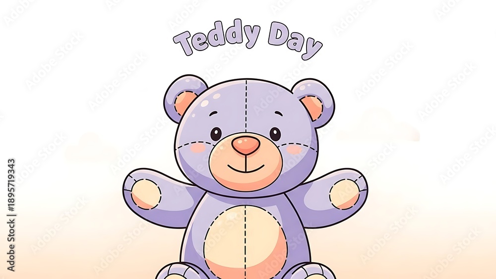 Naklejka premium Cute teddy bear illustration for teddy day
