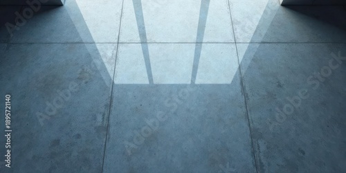 Abstract Architectural Interior Sunlight Illuminates Polished Concrete Floor with Subtle Shadow Patterns