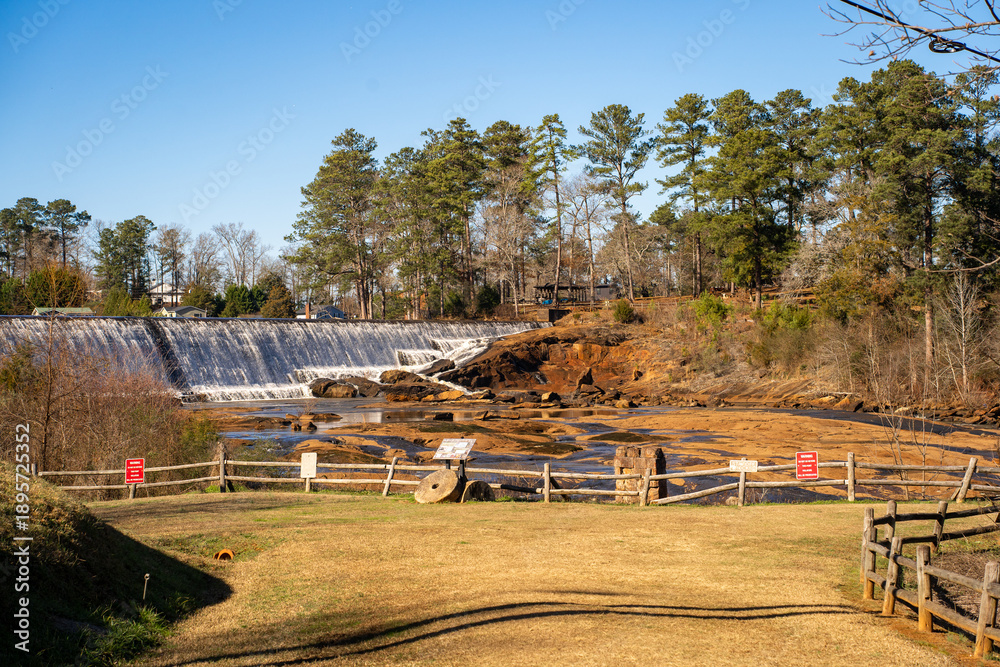 Fototapeta premium Man made waterfall from a dam