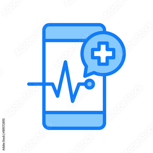 Mobile Healthcare blue icon 