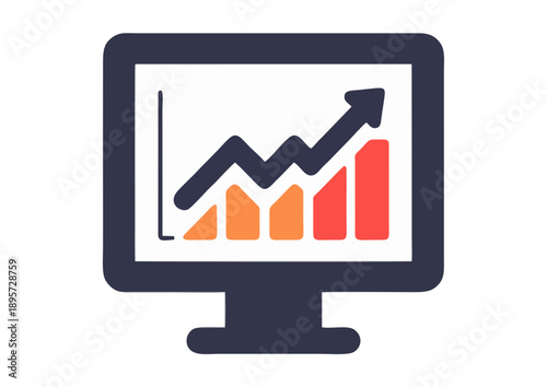 Rising Performance Graph on Desktop Monitor