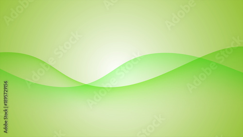 ライトグリーンのグラデーションに重なる滑らかなウェーブ曲線の抽象背景 クリーンで爽やかな自然イメージのデザイン ベクターイラスト/Abstract Smooth Wave Curve Background with Light Green Gradient Clean and Fresh Nature Inspired Design Vector Illustration 