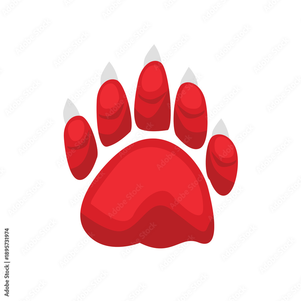 Fototapeta premium Tiger paw logo, tiger paw graphic vector image, tiger paw print symbol, paw of a tiger vector illustration