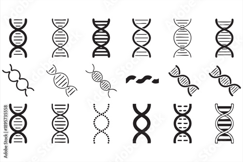 Minimal DNA and Genome Icons for Biotechnology Projects