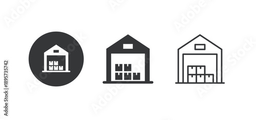 Warehouse icon. Multi series icon. Perfect pixel isolated on white background. Vector illustration