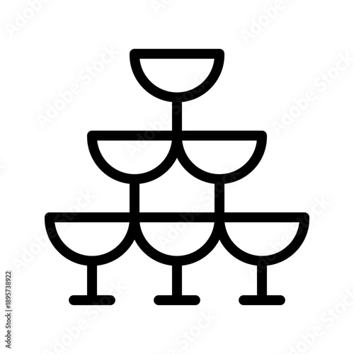 Elegant Wine Glass icon set for Bar Menus, Fine Dining, Tastings and Beverage UI