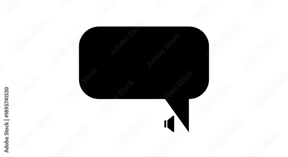 Fototapeta premium Speech bubble with sound icon, communication concept