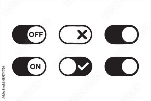 Clean toggle switch symbols for dashboards and software layouts