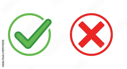 Checkmark and Cross Icons: Approval and Rejection
