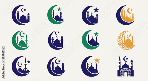 Islamic Symbols and Logos Collection.