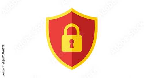 Security Shield with Padlock Icon. Data Protection Concept