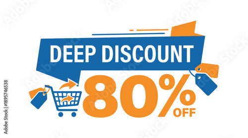 Deep Discount on Products at Online Store, Graphic Appeal
