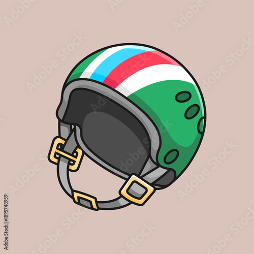 Protective Safety Helmet Flat Vector Icon for Construction Industry and Worker Equipment Concept