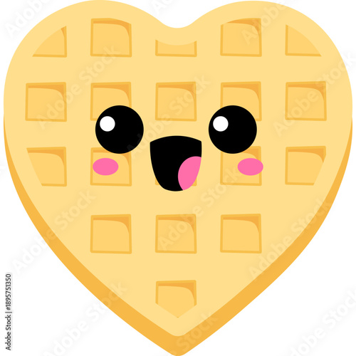 Cute Cartoon Waffle Character Illustration
