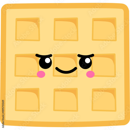Cute Cartoon Waffle Character Illustration