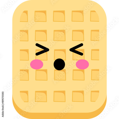 Cute Cartoon Waffle Character Illustration