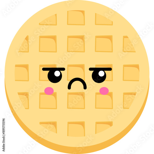 Cute Cartoon Waffle Character Illustration
