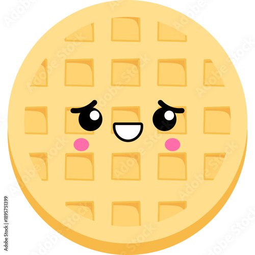 Cute Cartoon Waffle Character Illustration