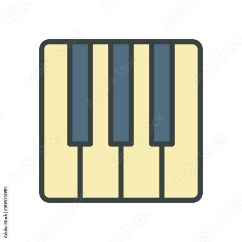 Vector illustration of black and white piano keys isolated on a white background for music and instrument design