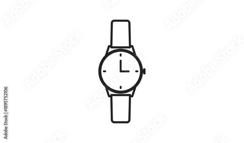 Minimal Wristwatch Flat Vector Icon Illustration