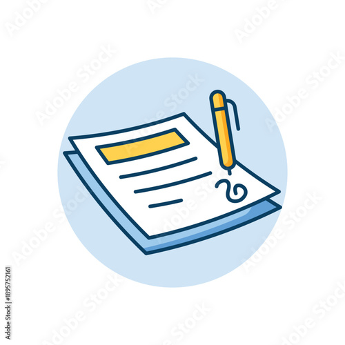 Contract icon clean and modern vector illustration