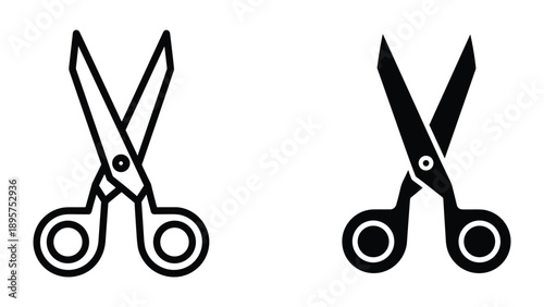 Pair of scissors icon in different styles