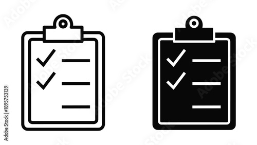 Clipboard checklist icon set