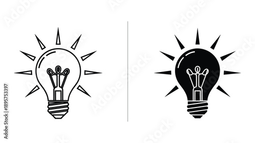 Creative idea illustration with light bulb symbol