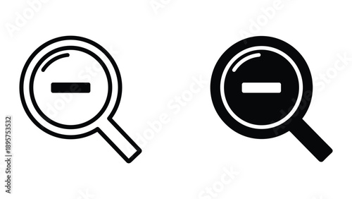 Magnifying glass icon with minus sign