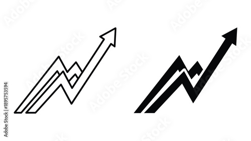 Graphical representation of rising trends and progress