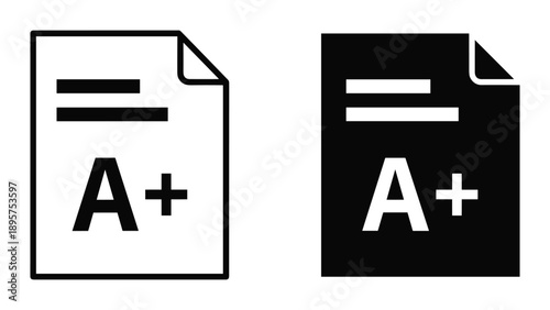 High grade document icon representing excellence