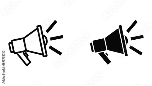 Loud megaphone icons for announcement and promotion