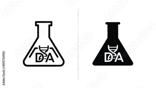 Dna symbol in erlenmeyer flask icon