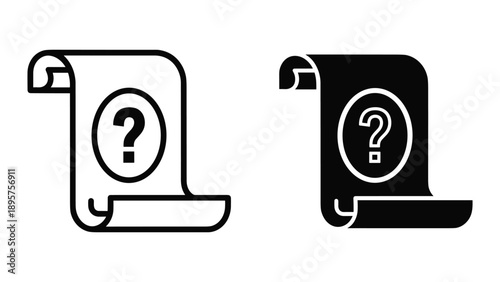 Question mark on document icon in two different style