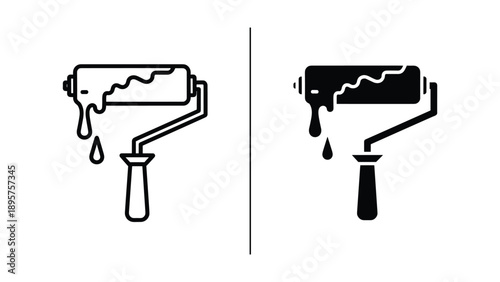 Paint roller dripping with paint illustration