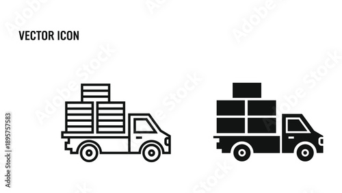 Delivery truck icons with packages