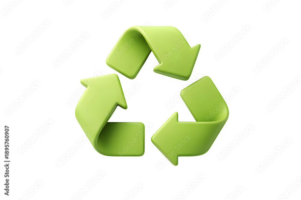 Obraz premium Single 3D Recycling Symbol Icon