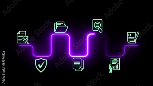 Audit business concept, Compliance with internal organization financial services regulation. show of financial management idea. 4k video animation.